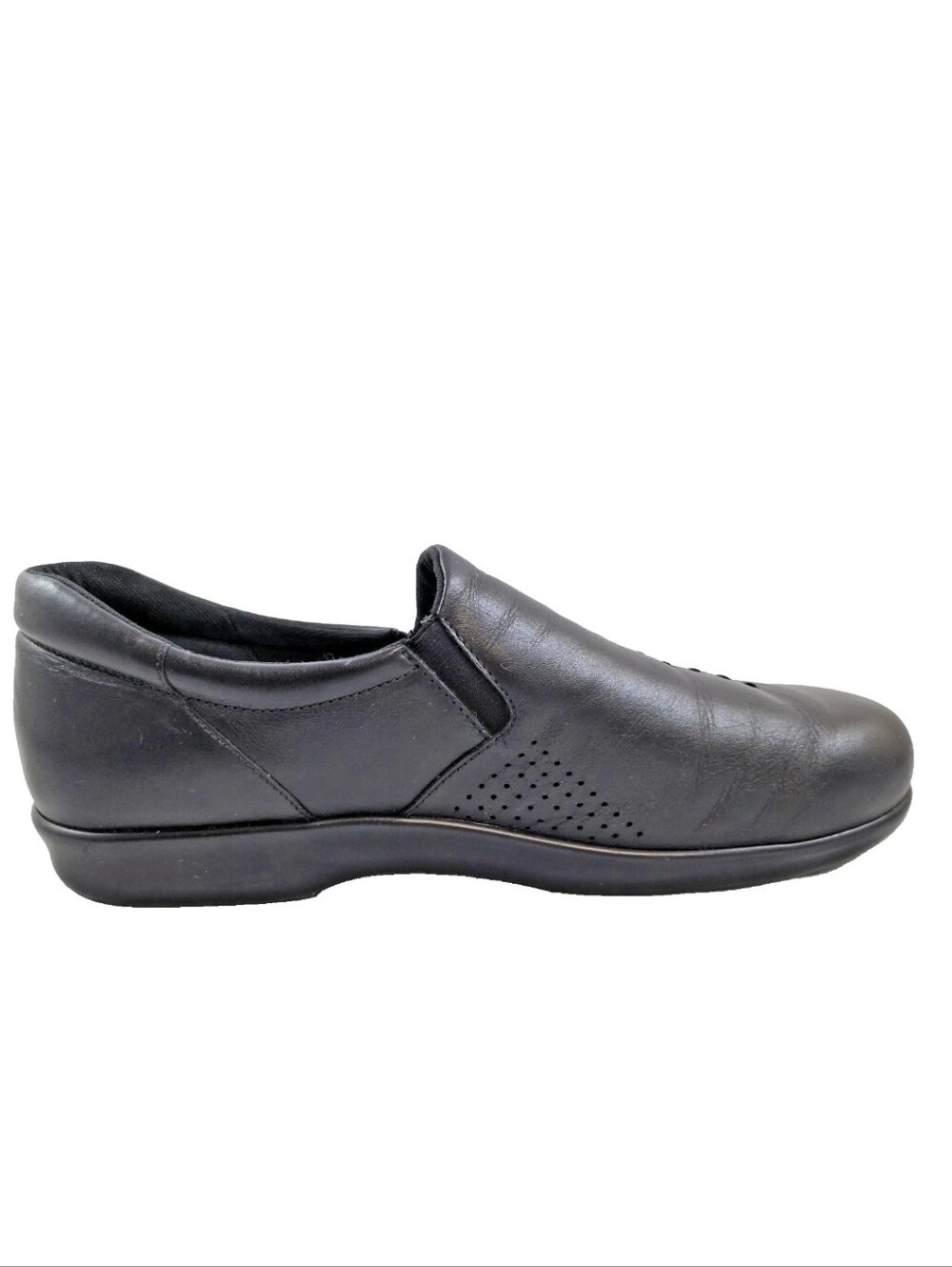 SAS Viva Black Leather Comfort Slip-On Walking Shoes Women's 12WW Wide USA - Picture 9 of 16